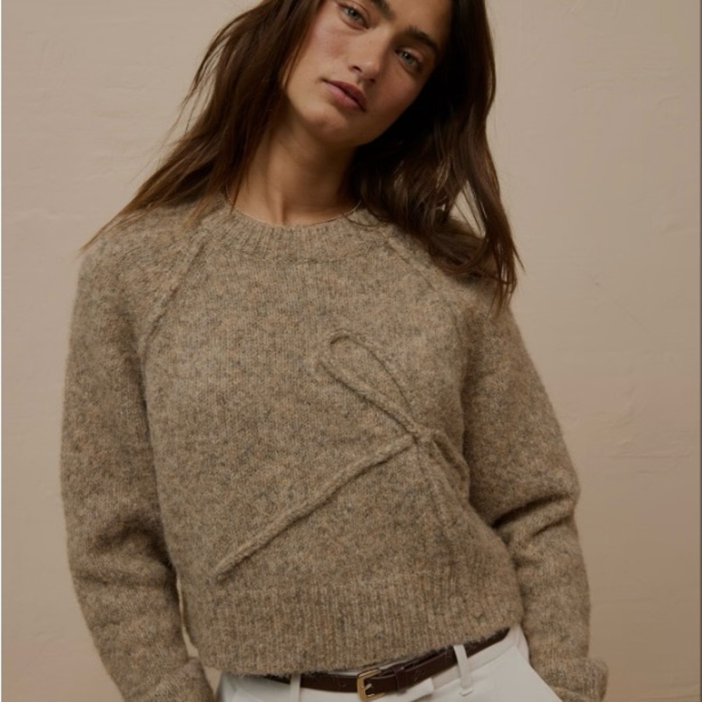 AEO - Cropped Crew Neck Bow Sweater